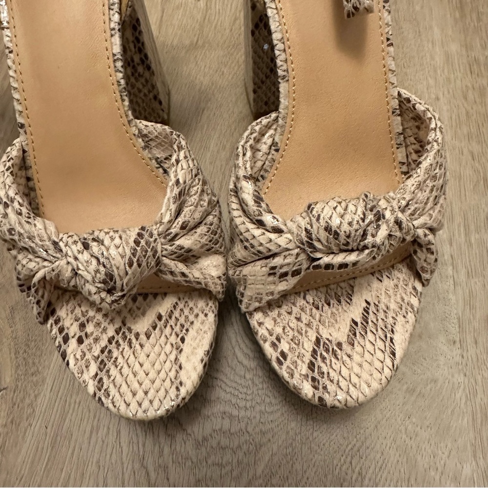 Nib Vici Poppy Heeled Python Platform Sandal - Be… - image 7